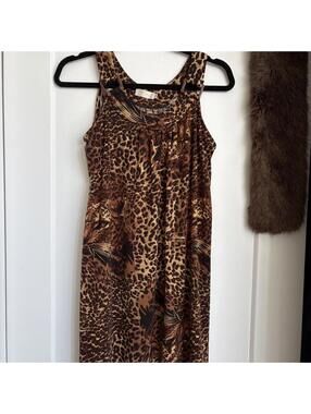 VINTAGE Y2K RED CORAL ANIMAL PRINT